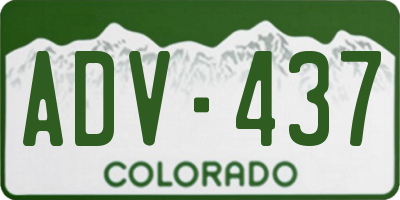 CO license plate ADV437