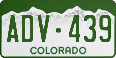 CO license plate ADV439