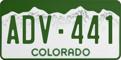 CO license plate ADV441