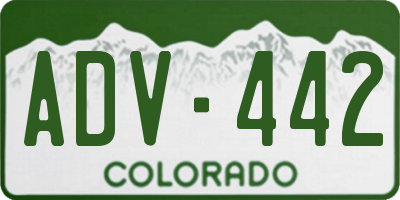 CO license plate ADV442
