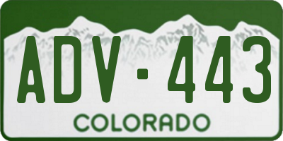 CO license plate ADV443
