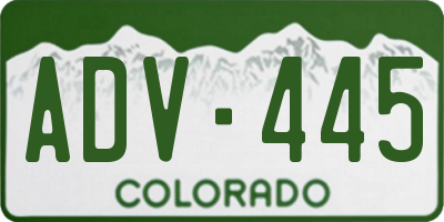 CO license plate ADV445