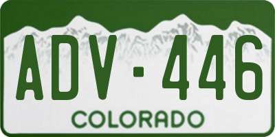 CO license plate ADV446