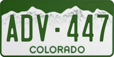 CO license plate ADV447