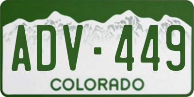 CO license plate ADV449