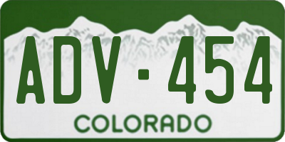 CO license plate ADV454