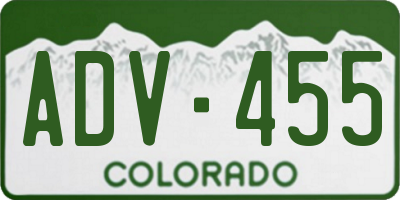 CO license plate ADV455