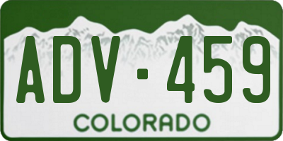 CO license plate ADV459