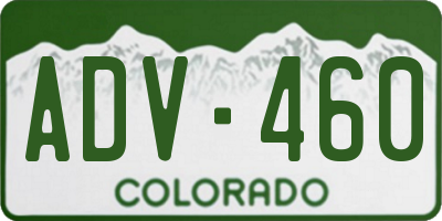 CO license plate ADV460