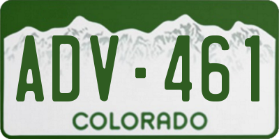 CO license plate ADV461
