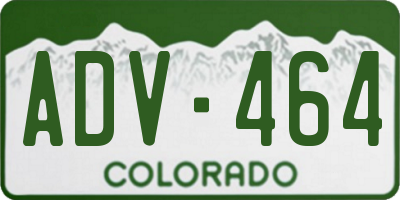 CO license plate ADV464