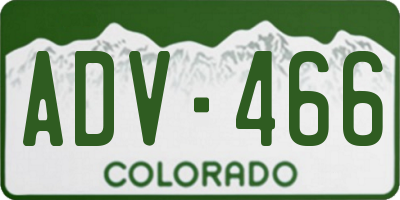 CO license plate ADV466