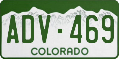 CO license plate ADV469