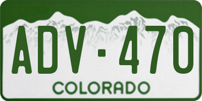 CO license plate ADV470
