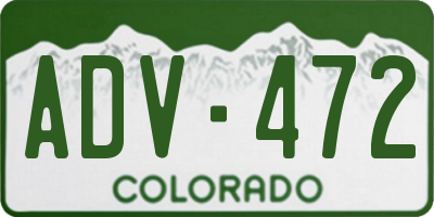 CO license plate ADV472