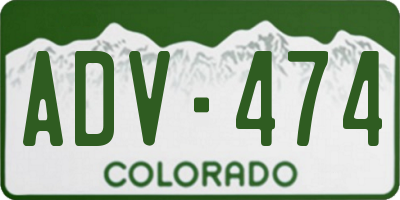 CO license plate ADV474