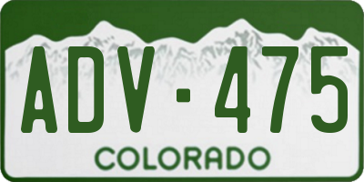 CO license plate ADV475