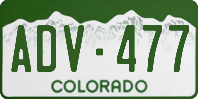 CO license plate ADV477