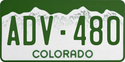 CO license plate ADV480