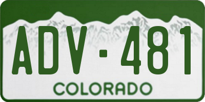 CO license plate ADV481