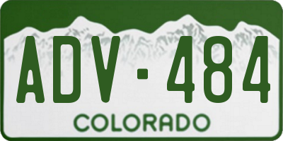 CO license plate ADV484
