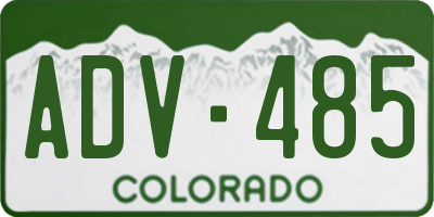 CO license plate ADV485