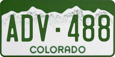 CO license plate ADV488