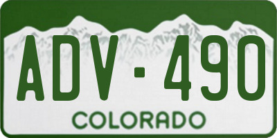 CO license plate ADV490
