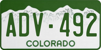 CO license plate ADV492