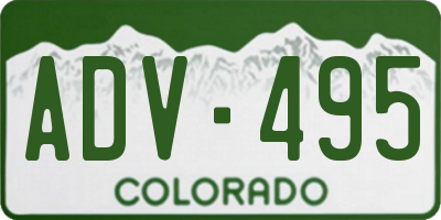 CO license plate ADV495