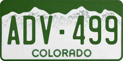 CO license plate ADV499