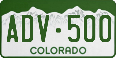 CO license plate ADV500