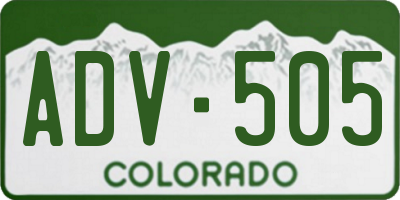 CO license plate ADV505