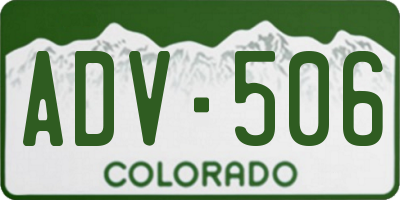 CO license plate ADV506
