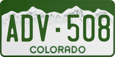 CO license plate ADV508