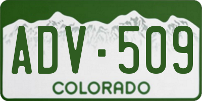 CO license plate ADV509
