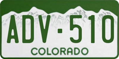 CO license plate ADV510