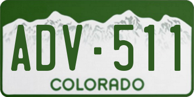 CO license plate ADV511
