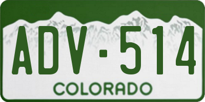CO license plate ADV514