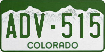 CO license plate ADV515