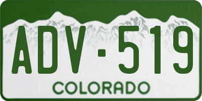 CO license plate ADV519