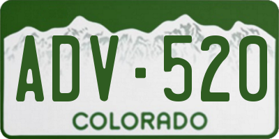 CO license plate ADV520