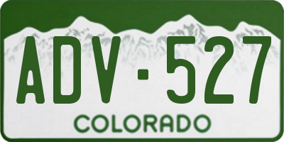 CO license plate ADV527