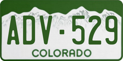 CO license plate ADV529
