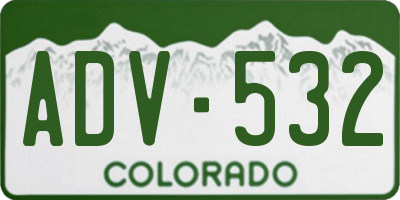 CO license plate ADV532