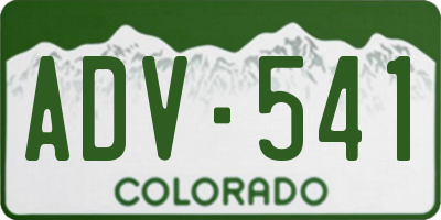 CO license plate ADV541