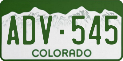 CO license plate ADV545