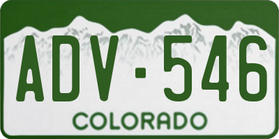 CO license plate ADV546