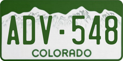 CO license plate ADV548