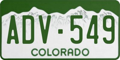 CO license plate ADV549